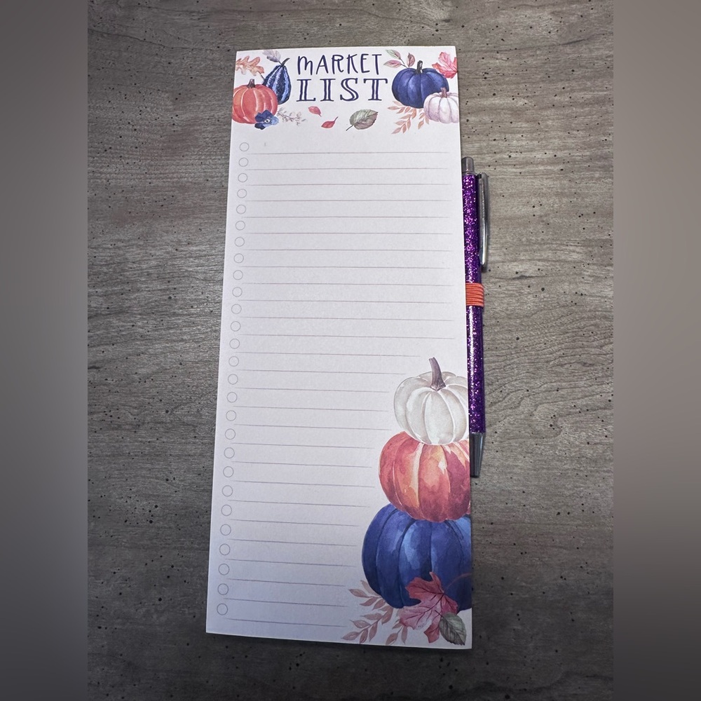 Clementine Autumn Market List Notepad with Pen